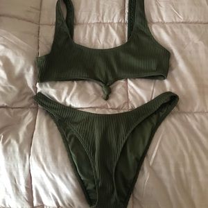 F 21 front tie bikini (olive)